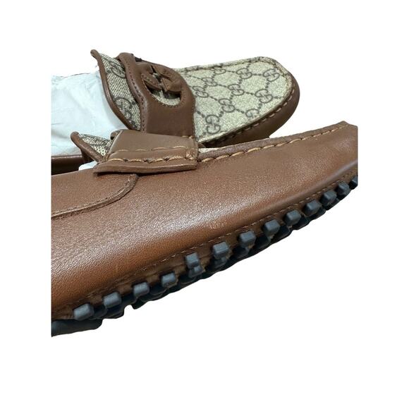 Gucci Mens Interlocking G Monogram Leather Driver Loafer 730148 - Picture 4 of 9
